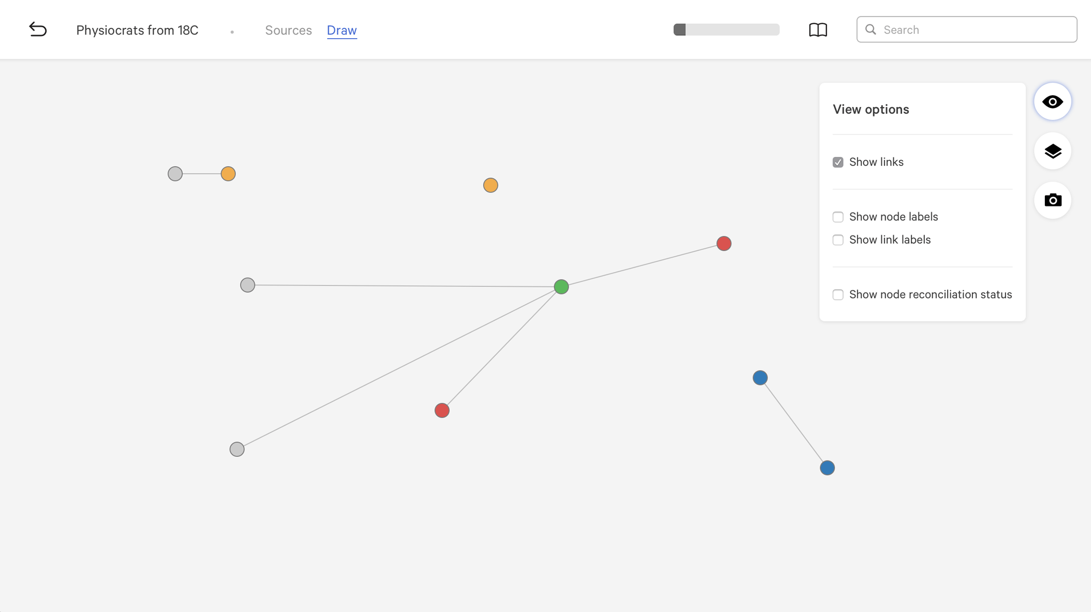 Network graph with multiple node and links.